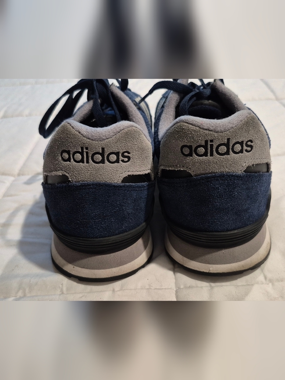adidas Navy and White Classic Runner Sneakers - Picture 2 of 4